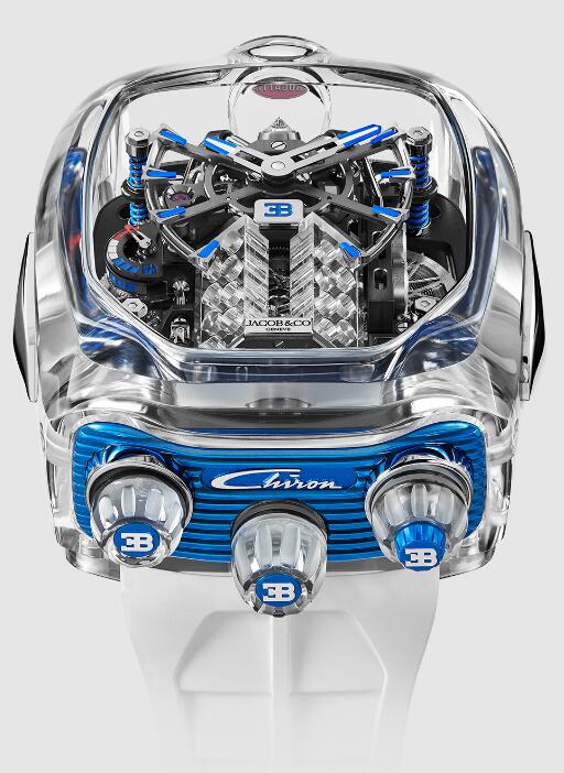 Review Jacob & Co BUGATTI CHIRON TOURBILLON SAPPHIRE CRYSTAL & BLUE BU210.80.AB.AA.BBRUA Replica watch - Click Image to Close